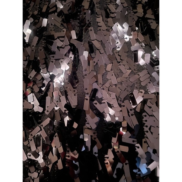 Express Skirt Gray Sequin Mini Stretch Rock Concert Festival Alt egirl Goth Glam - Picture 9 of 10